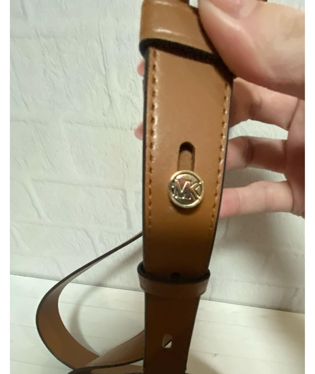 MICHAEL KORS Коричневая сумка через плечо из искусственной кожи, фото 6