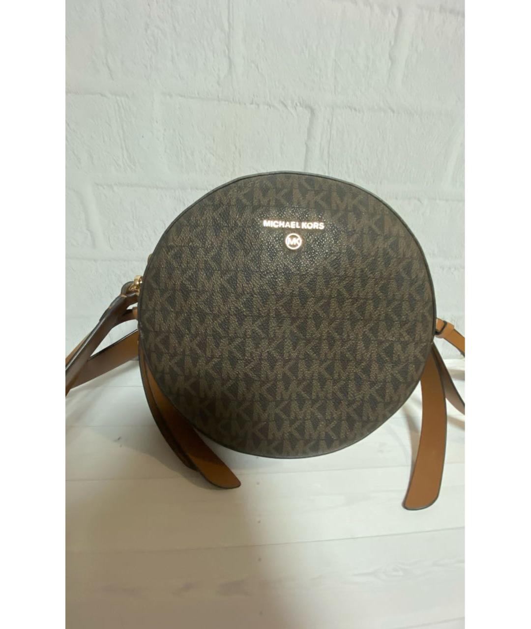 MICHAEL KORS Коричневая сумка через плечо из искусственной кожи, фото 5