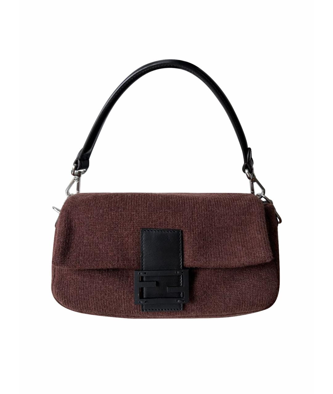 FENDI Коричневая тканевая сумка через плечо, фото 1