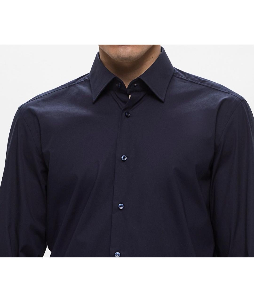 HUGO BOSS Темно-синяя хлопковая кэжуал рубашка, фото 3