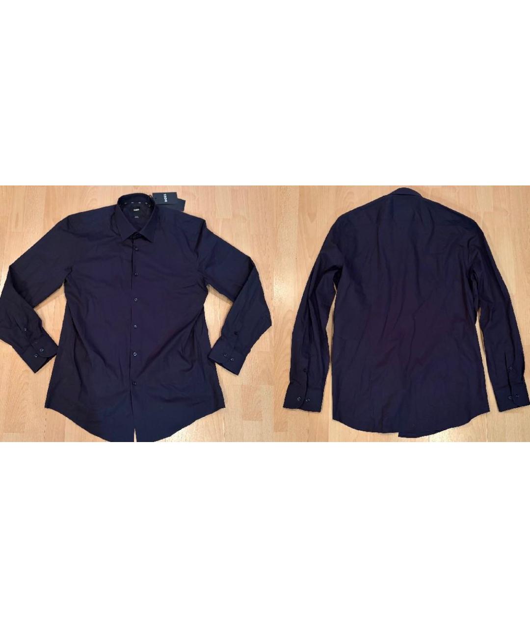 HUGO BOSS Темно-синяя хлопковая кэжуал рубашка, фото 2