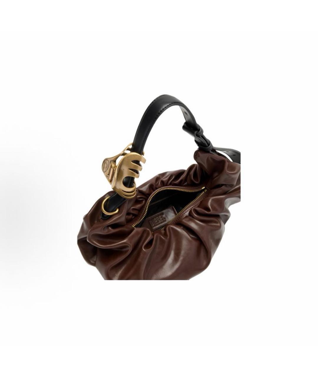 DIESEL Коричневая сумка через плечо из искусственной кожи, фото 4