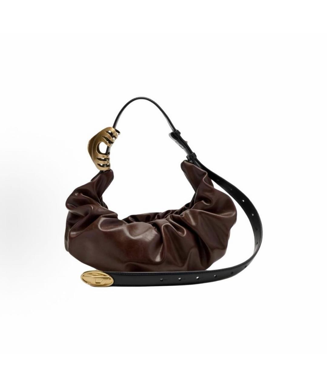 DIESEL Коричневая сумка через плечо из искусственной кожи, фото 1