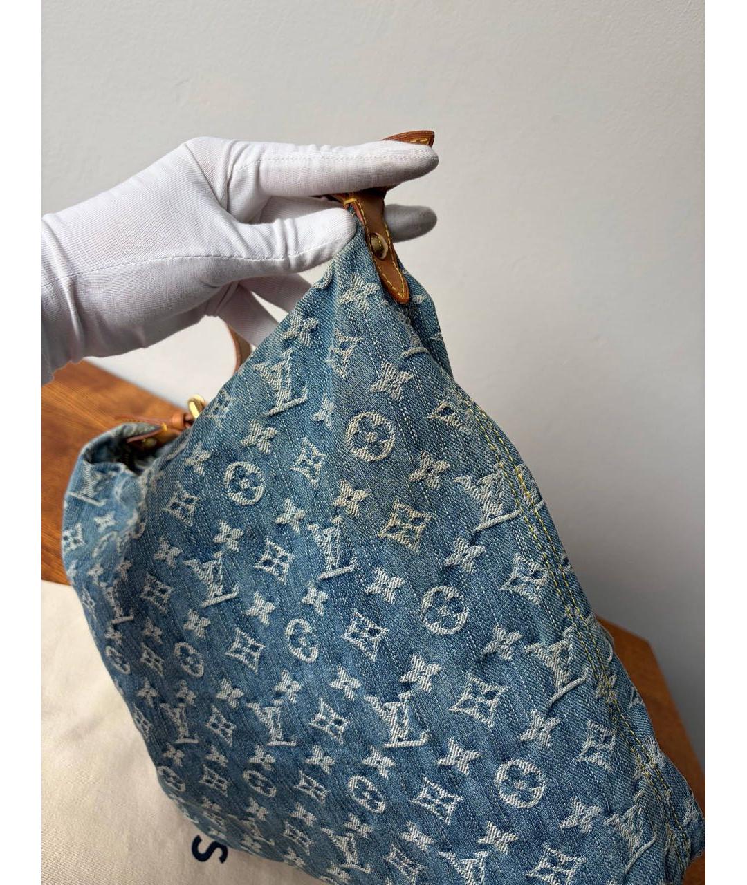 LOUIS VUITTON Голубая деним сумка через плечо, фото 7