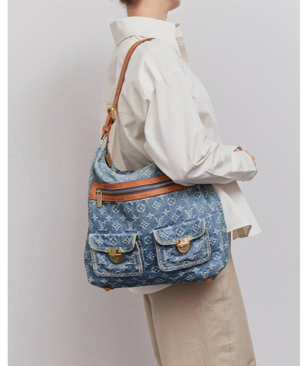 LOUIS VUITTON Голубая деним сумка через плечо, фото 2