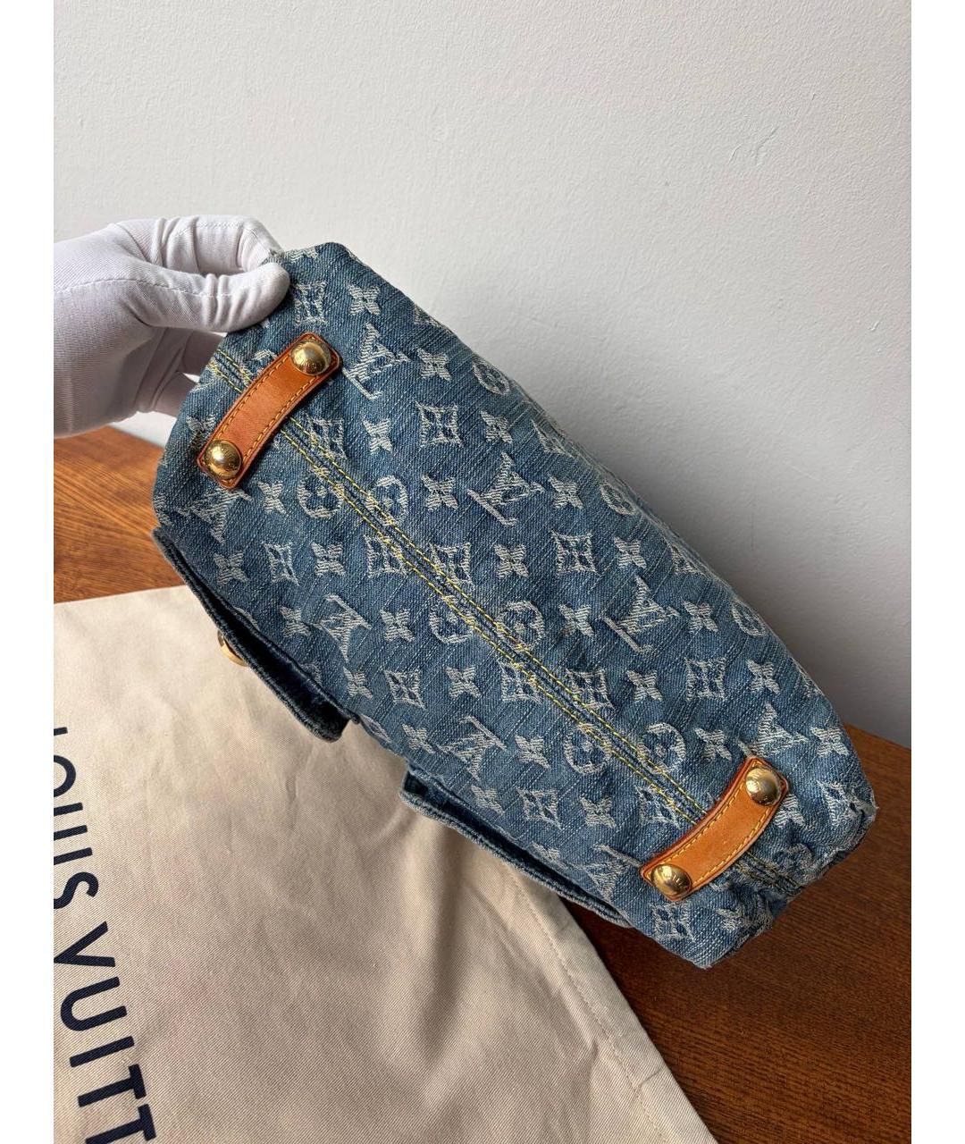 LOUIS VUITTON Голубая деним сумка через плечо, фото 5