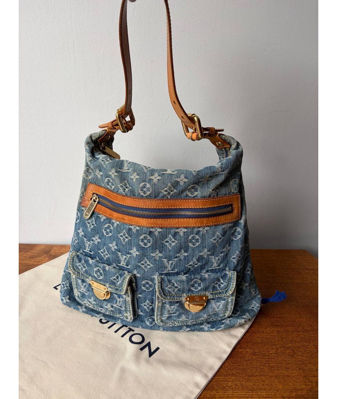 LOUIS VUITTON Голубая деним сумка через плечо, фото 3