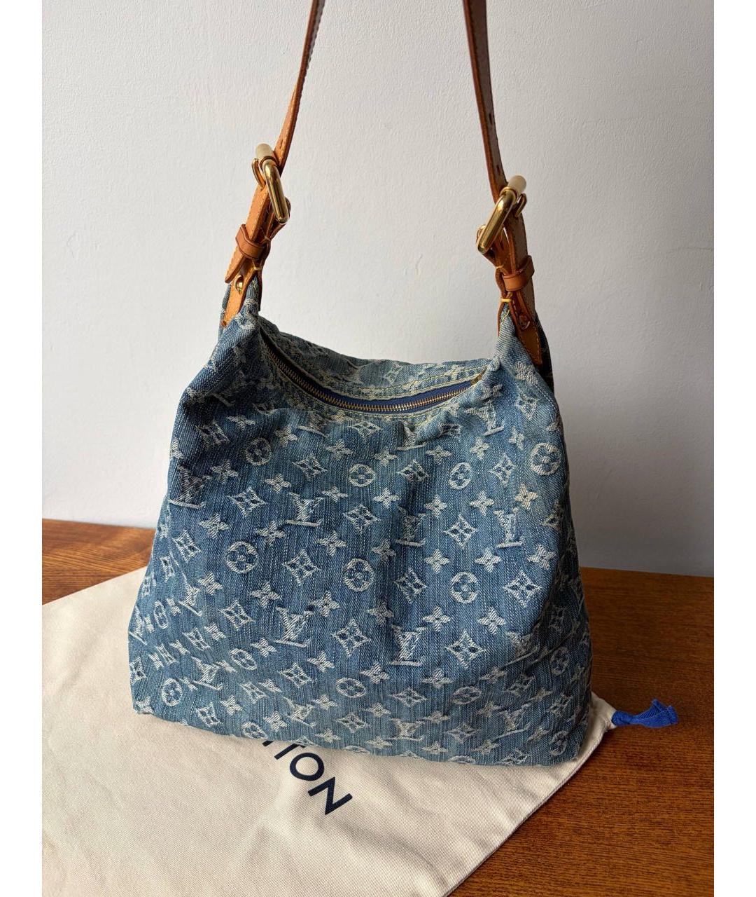 LOUIS VUITTON Голубая деним сумка через плечо, фото 4