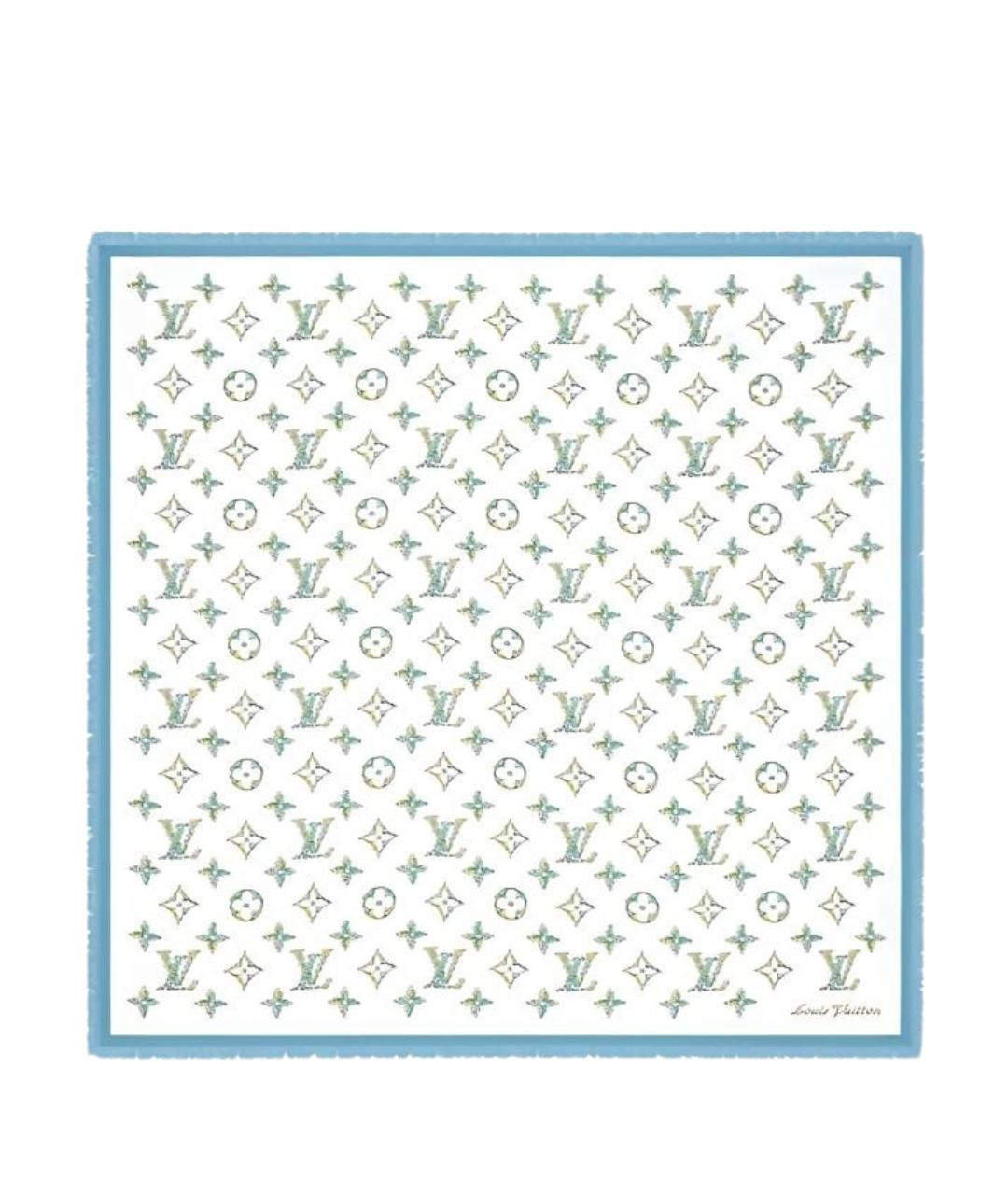 LOUIS VUITTON Голубой шарф, фото 1