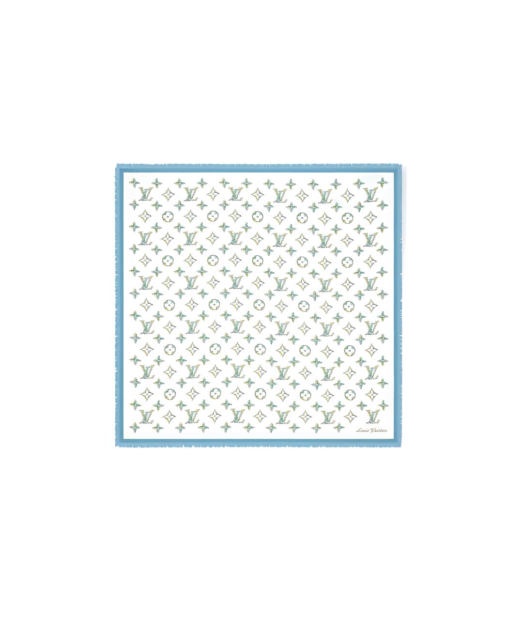 LOUIS VUITTON Голубой шарф, фото 3