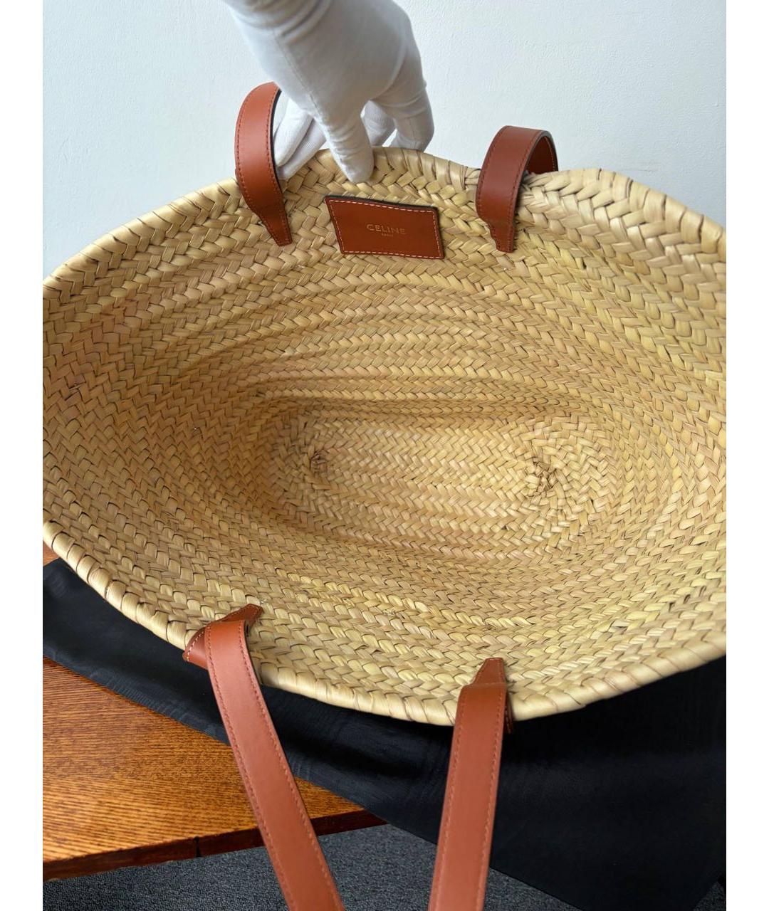 CELINE Бежевая пелетеная сумка через плечо, фото 8