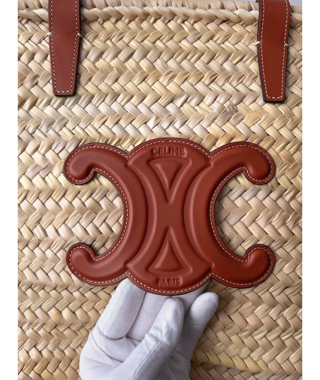 CELINE Бежевая пелетеная сумка через плечо, фото 7
