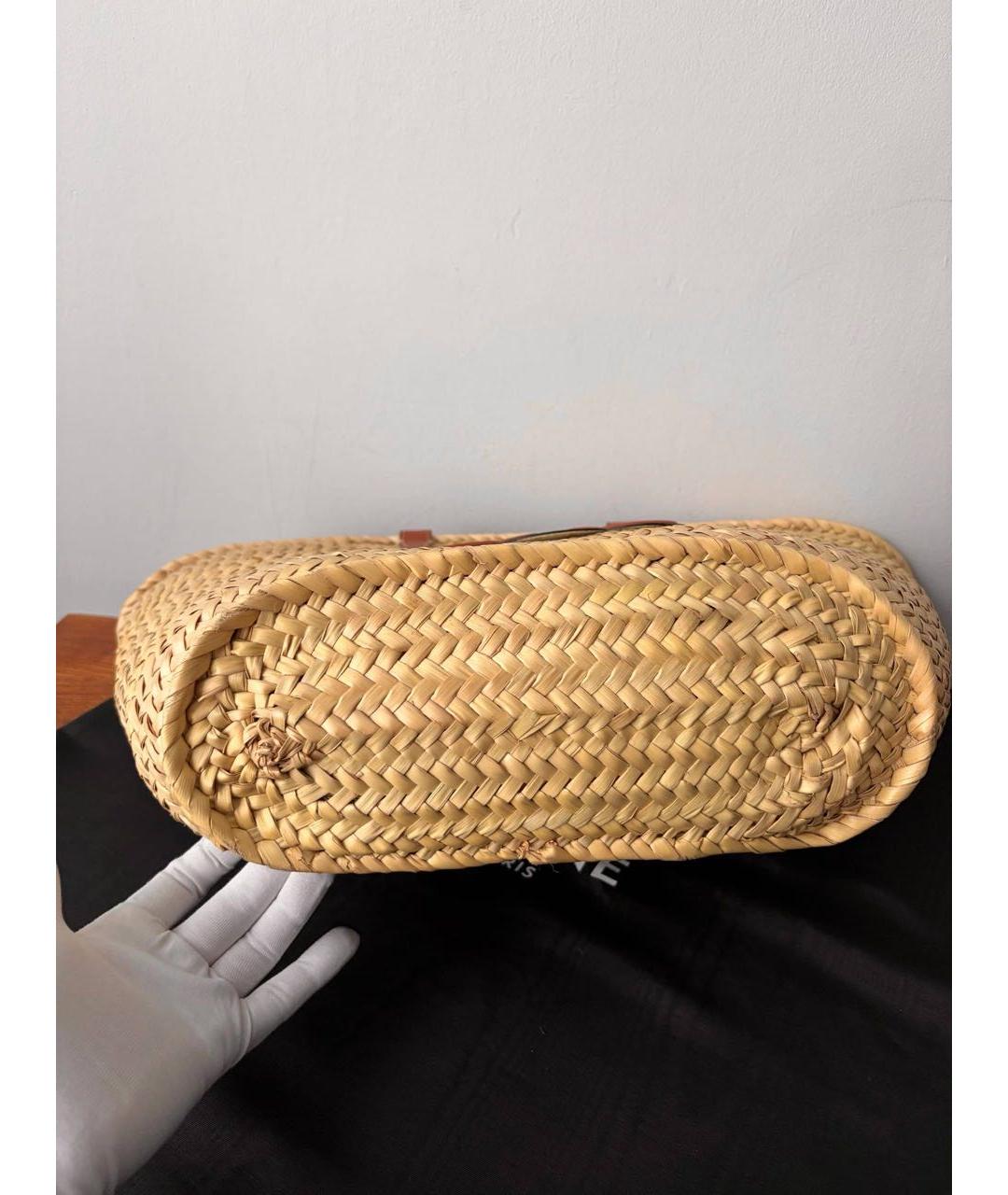 CELINE Бежевая пелетеная сумка через плечо, фото 5