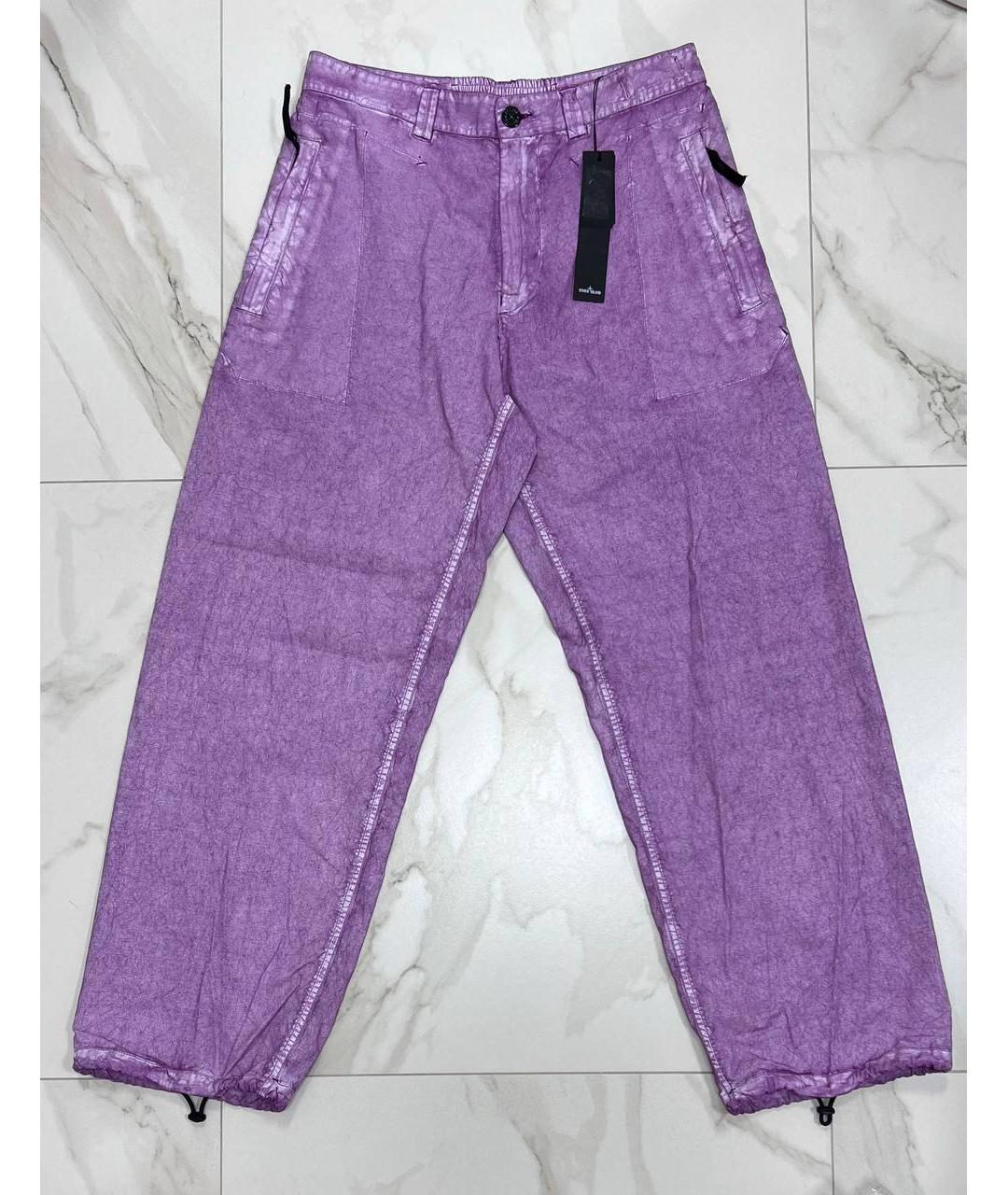STONE ISLAND Фиолетовые повседневные брюки, фото 7