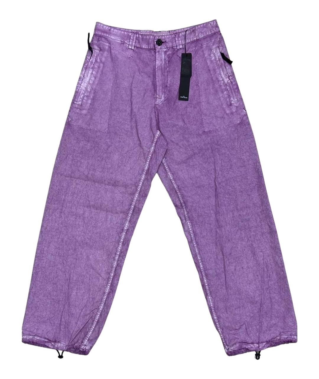 STONE ISLAND Фиолетовые повседневные брюки, фото 1