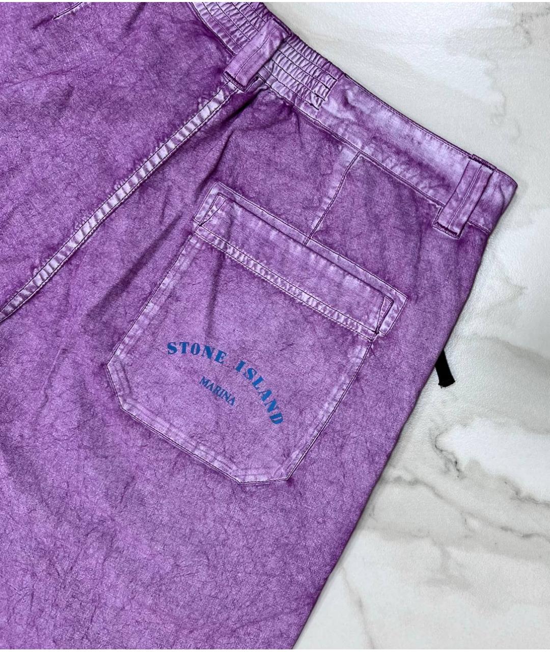 STONE ISLAND Фиолетовые повседневные брюки, фото 3