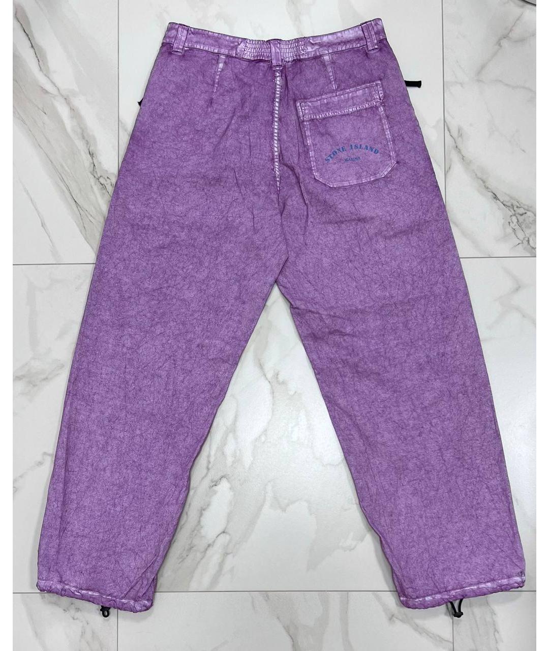 STONE ISLAND Фиолетовые повседневные брюки, фото 2
