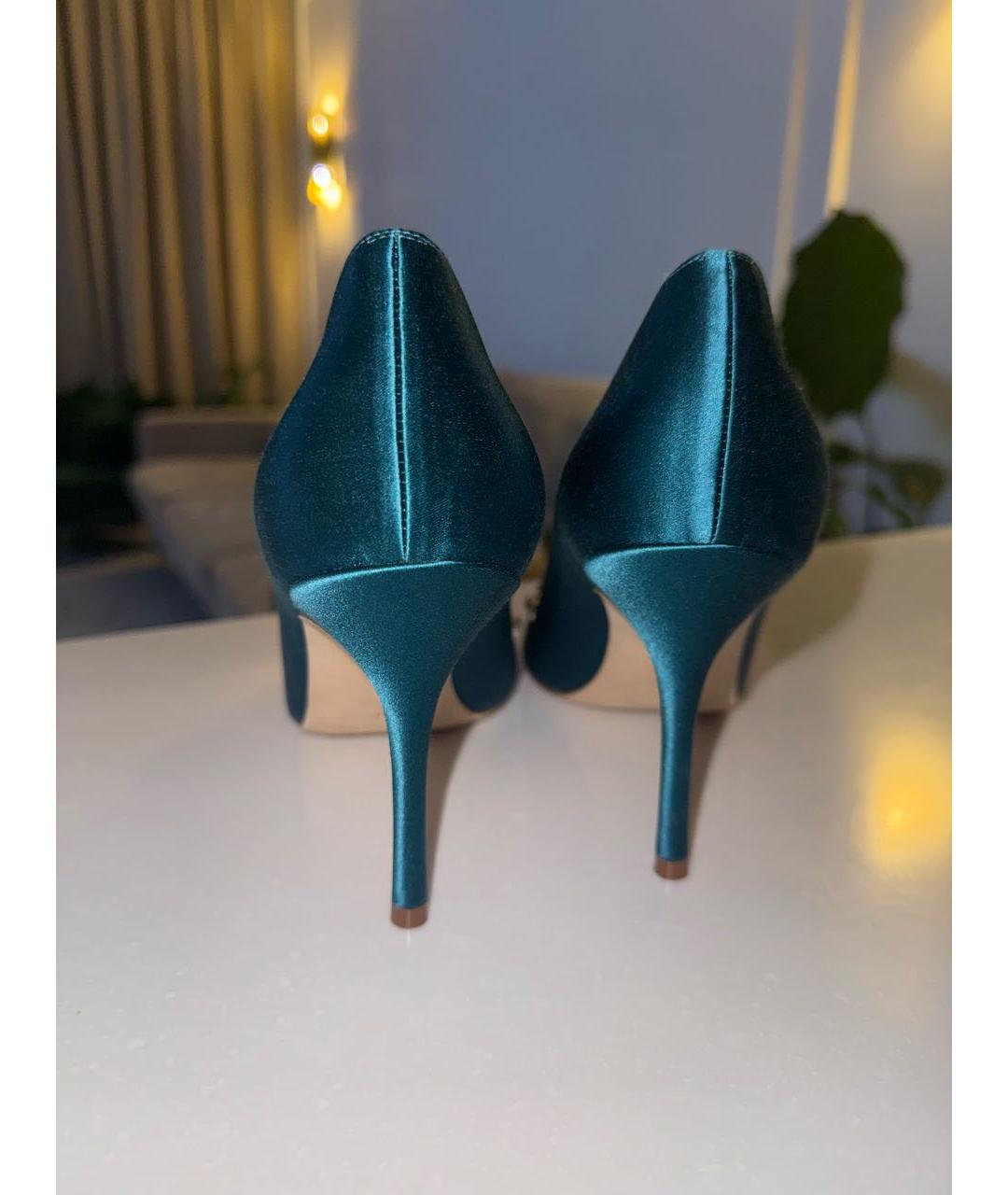 MANOLO BLAHNIK Зеленые текстильные туфли, фото 3