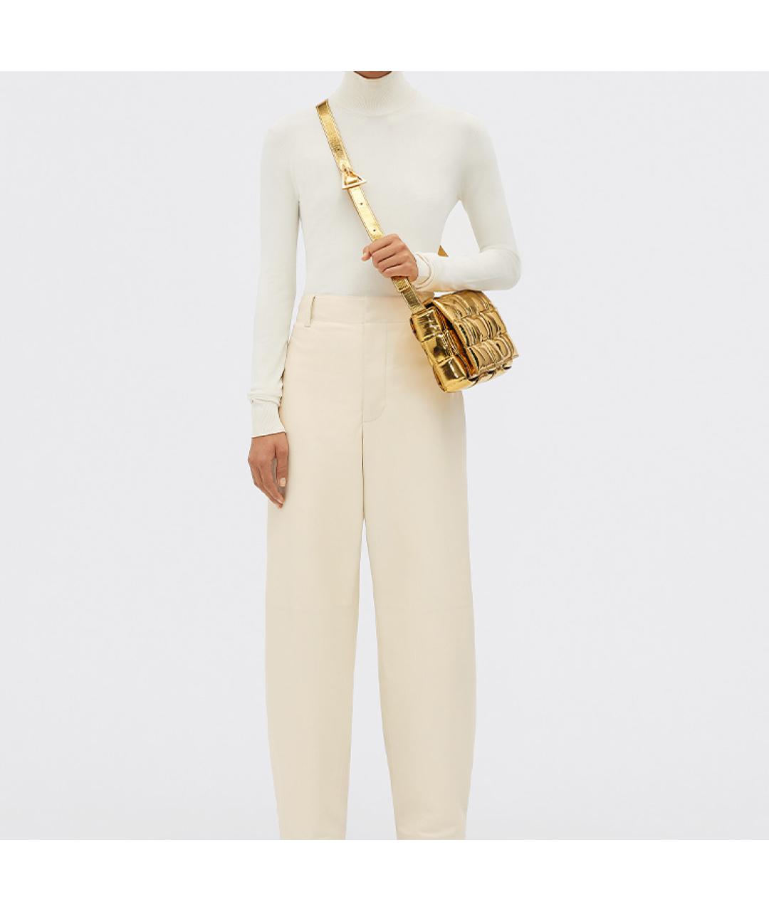 BOTTEGA VENETA Золотая кожаная сумка через плечо, фото 5