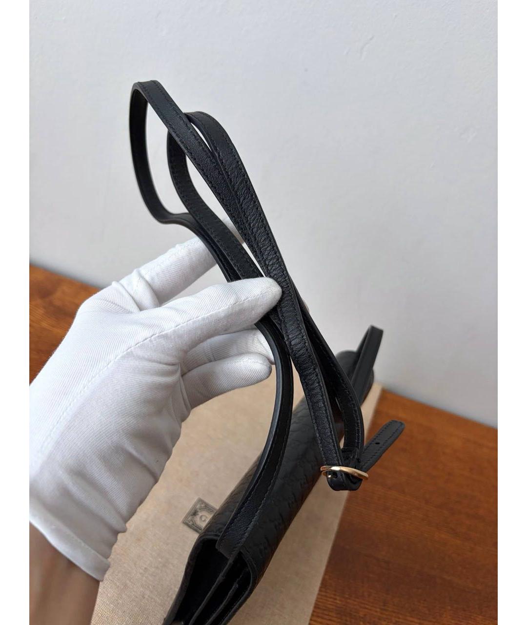 GUCCI Черная кожаная сумка через плечо, фото 8