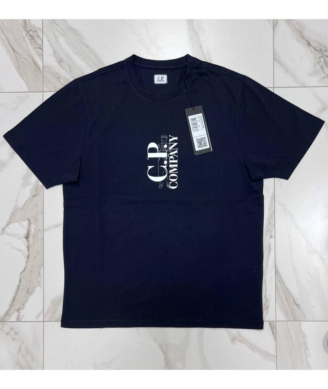 CP COMPANY Темно-синяя хлопковая футболка, фото 6