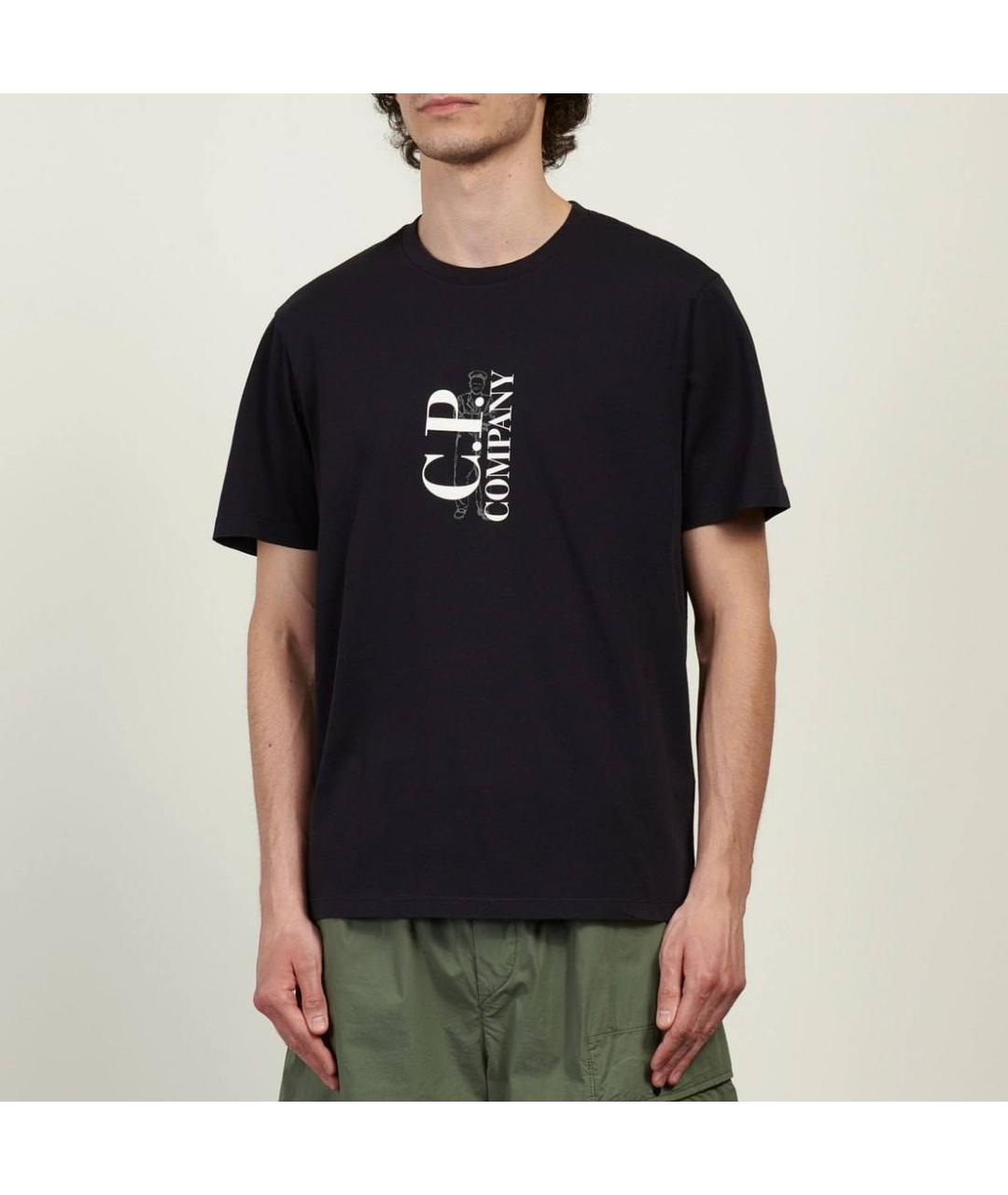 CP COMPANY Темно-синяя хлопковая футболка, фото 4