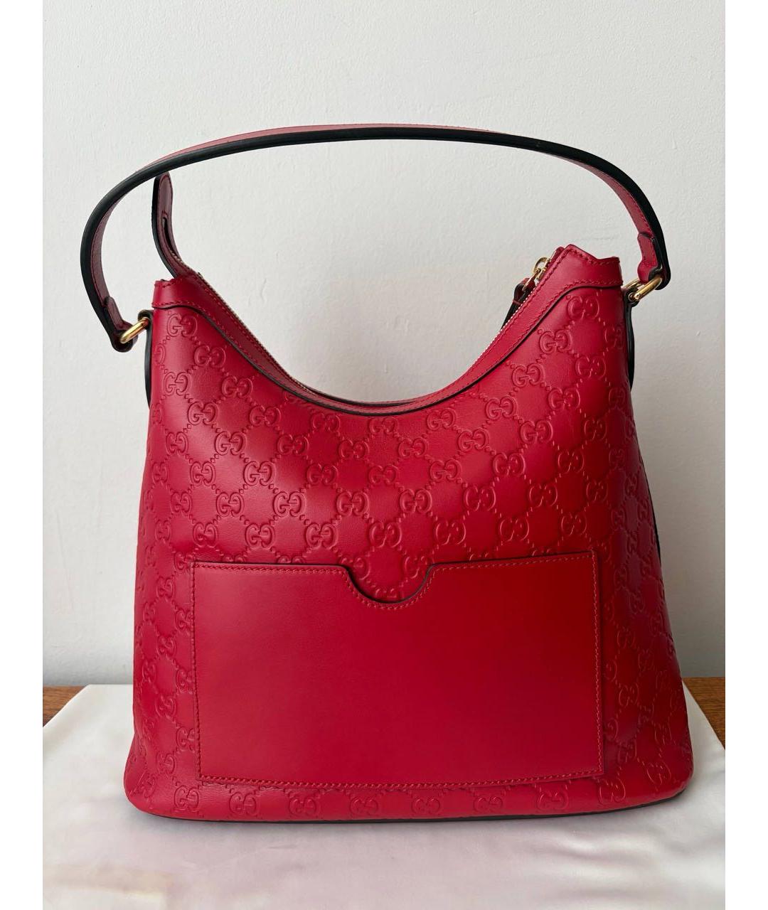 GUCCI Красная кожаная сумка с короткими ручками, фото 9