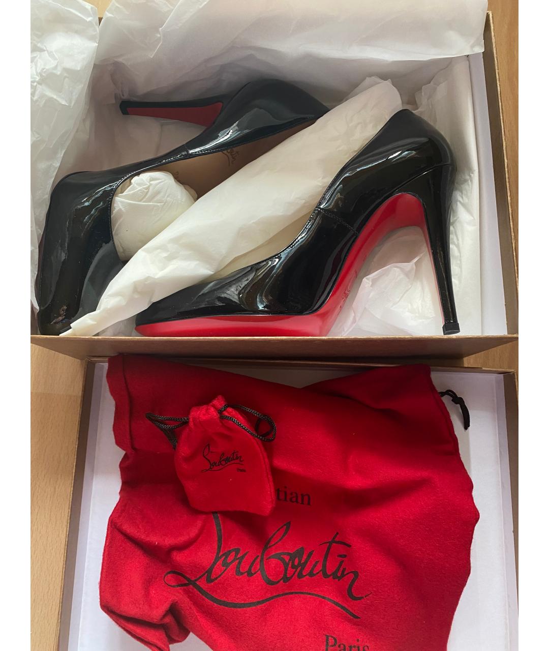 CHRISTIAN LOUBOUTIN Черные туфли из лакированной кожи, фото 8