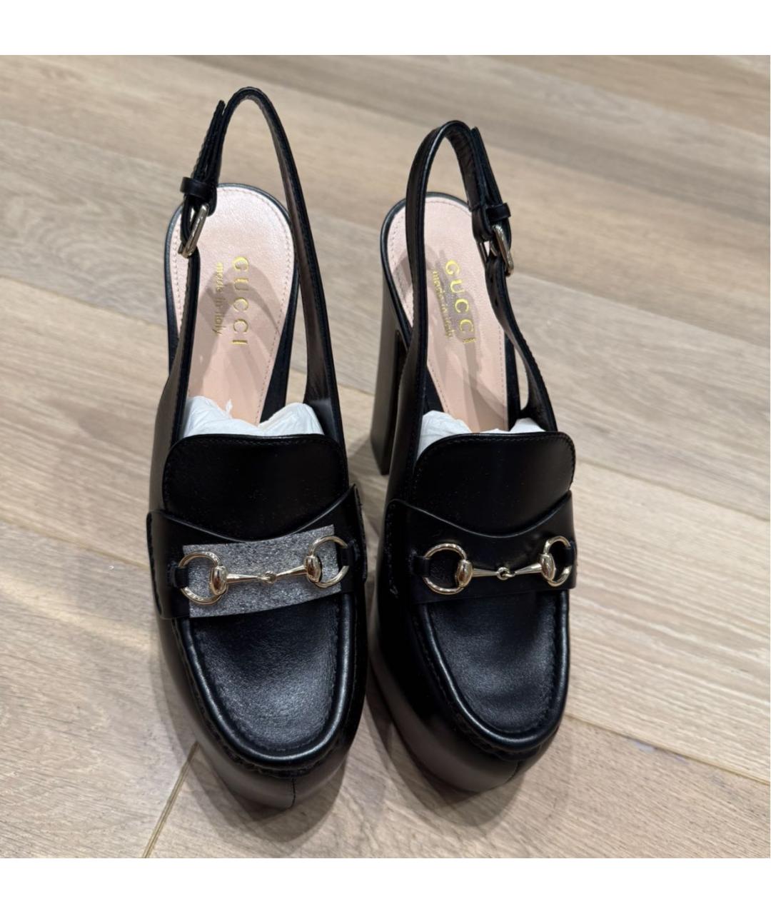 GUCCI Черные кожаные босоножки, фото 2