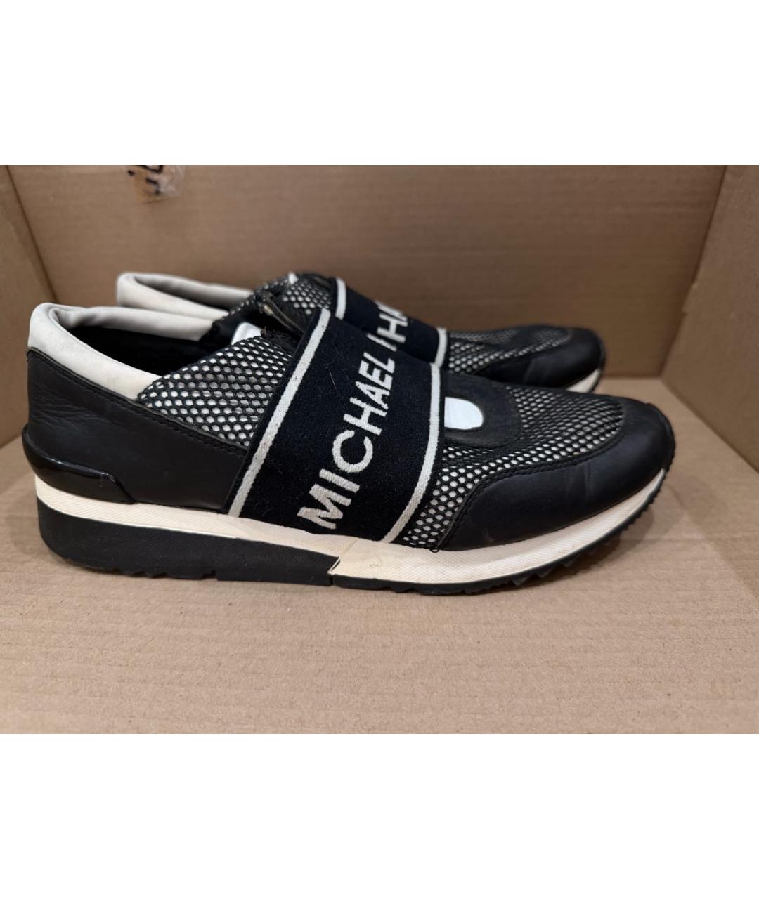 MICHAEL KORS Черные кожаные кроссовки, фото 4