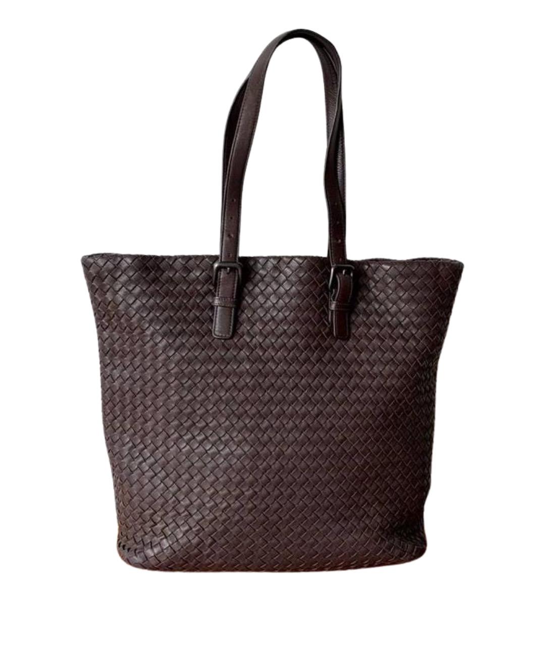 BOTTEGA VENETA Коричневая кожаная сумка через плечо, фото 1