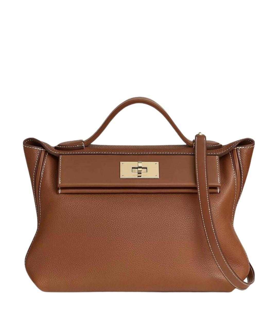 HERMES Коричневая кожаная сумка через плечо, фото 1