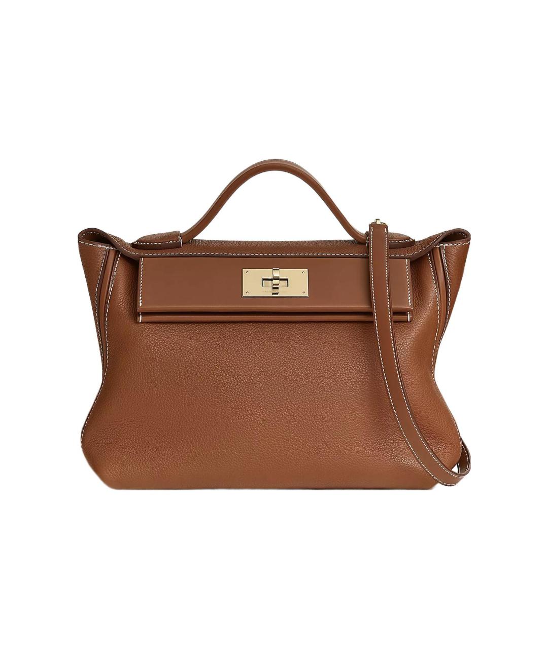 HERMES Коричневая кожаная сумка через плечо, фото 5