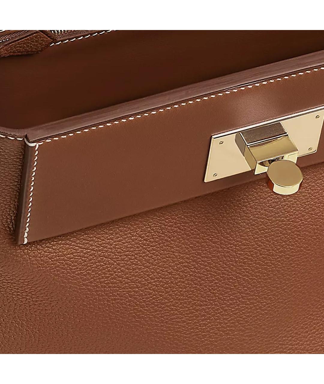 HERMES Коричневая кожаная сумка через плечо, фото 4