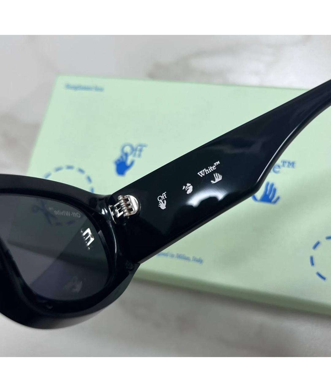 OFF-WHITE Черные пластиковые солнцезащитные очки, фото 3