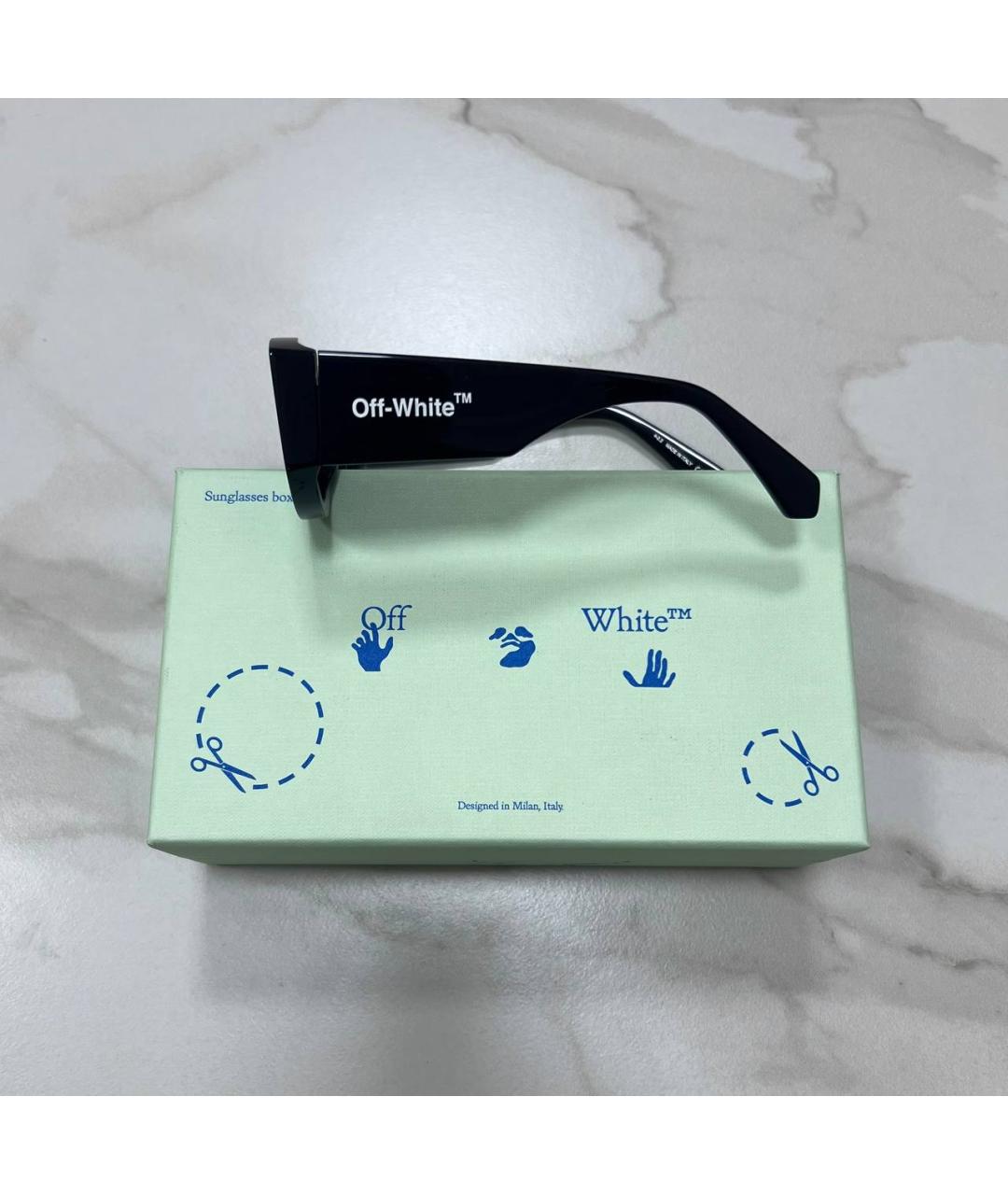 OFF-WHITE Черные пластиковые солнцезащитные очки, фото 2