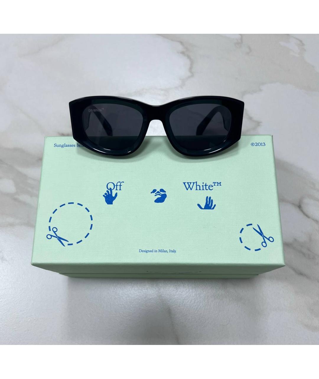 OFF-WHITE Черные пластиковые солнцезащитные очки, фото 5