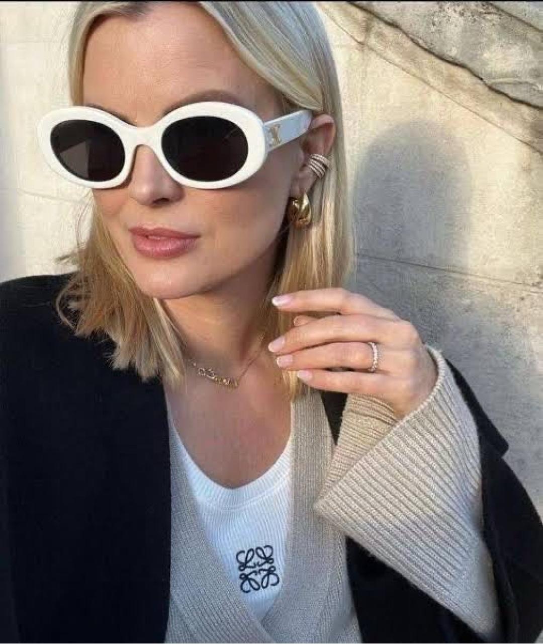 CELINE Белые пластиковые солнцезащитные очки, фото 7