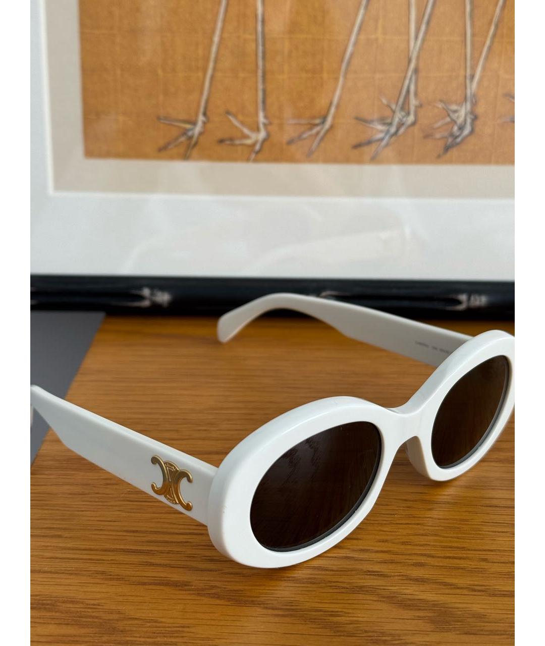 CELINE Белые пластиковые солнцезащитные очки, фото 3