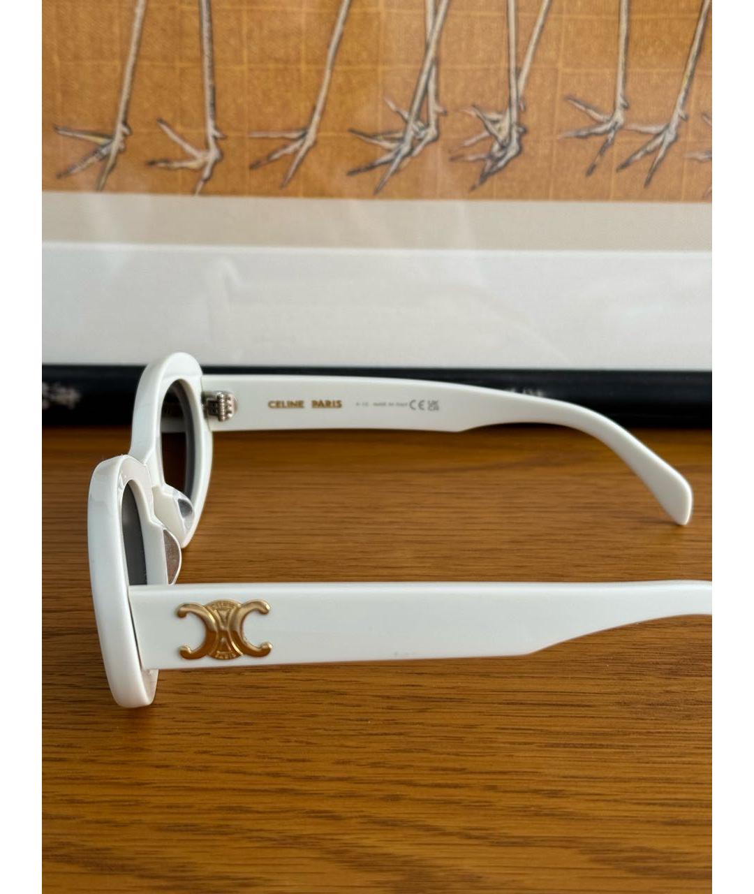 CELINE Белые пластиковые солнцезащитные очки, фото 5