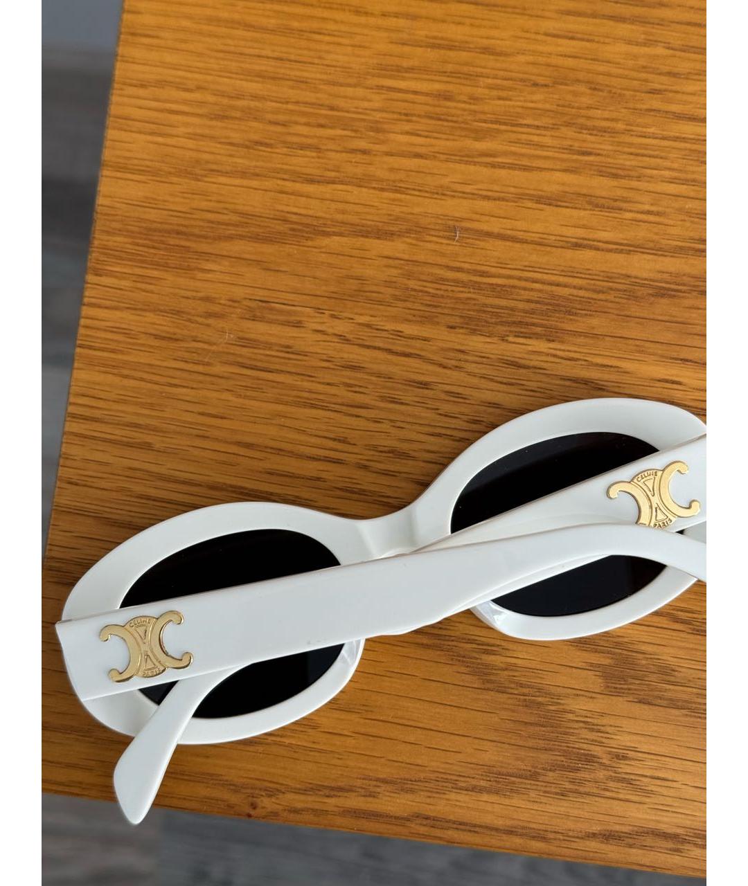 CELINE Белые пластиковые солнцезащитные очки, фото 2