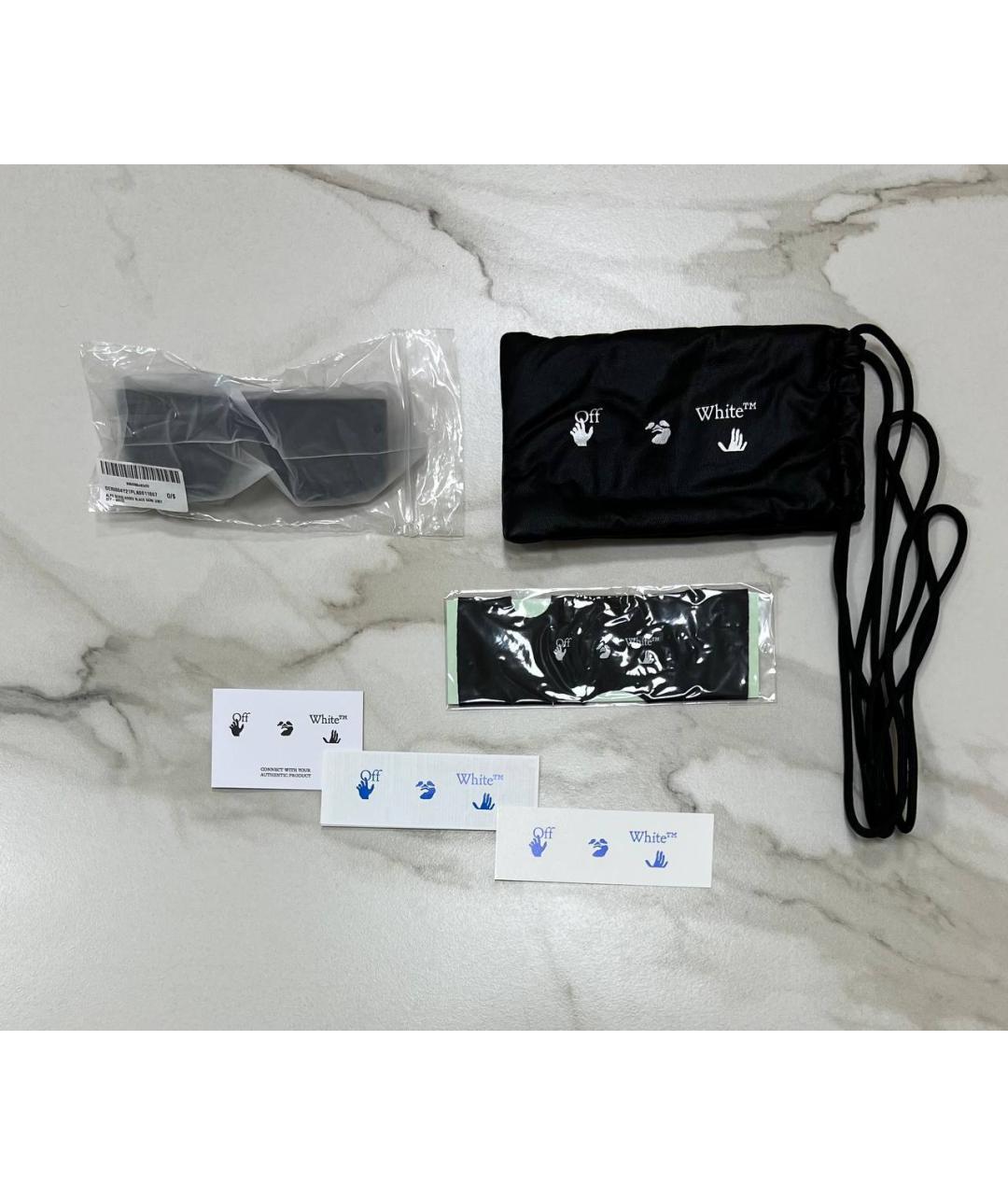 OFF-WHITE Черные пластиковые солнцезащитные очки, фото 4