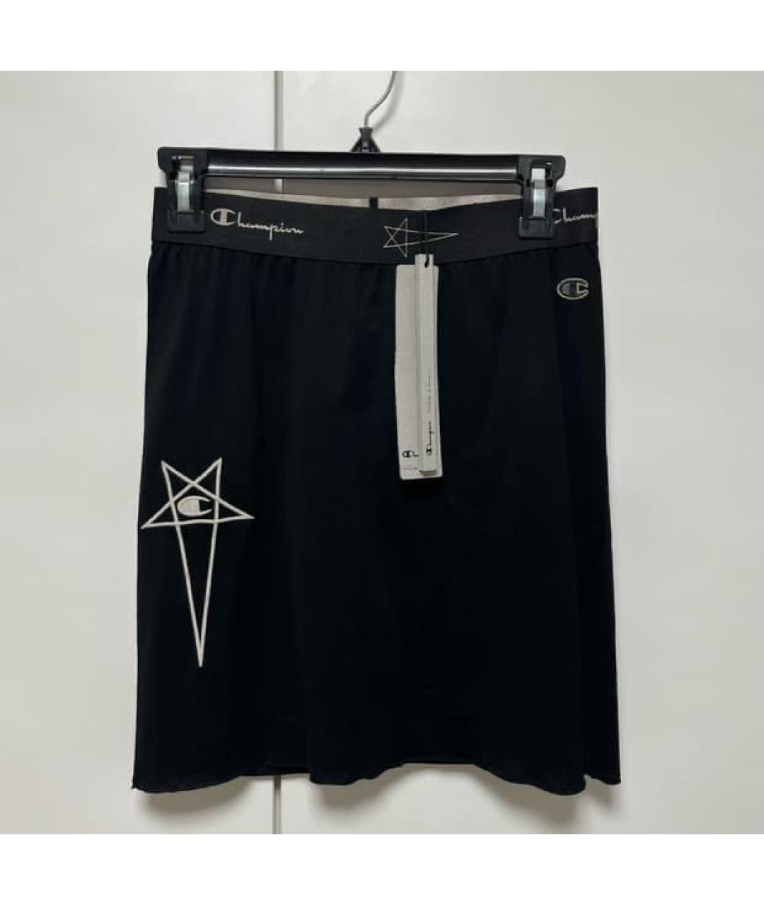 RICK OWENS Черная хлопковая юбка мини, фото 5