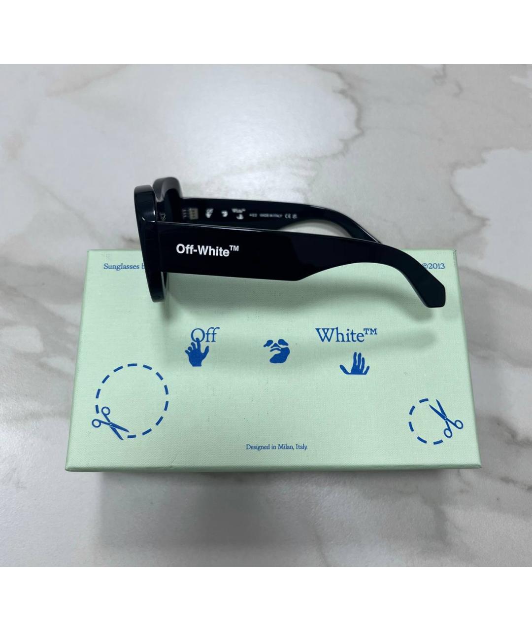 OFF-WHITE Черные пластиковые солнцезащитные очки, фото 2