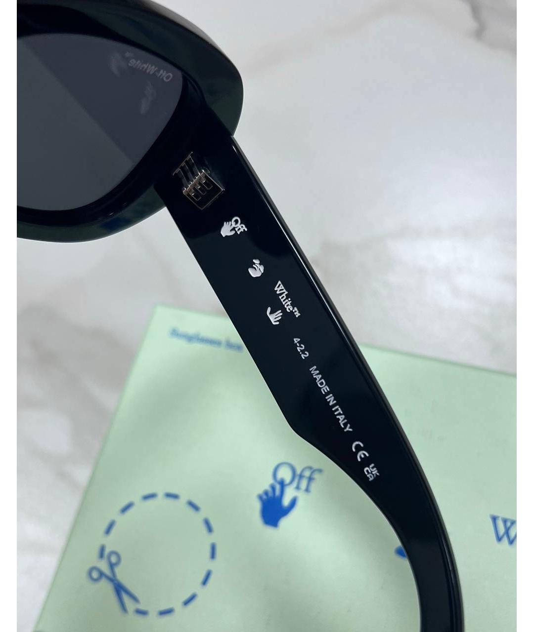 OFF-WHITE Черные пластиковые солнцезащитные очки, фото 3