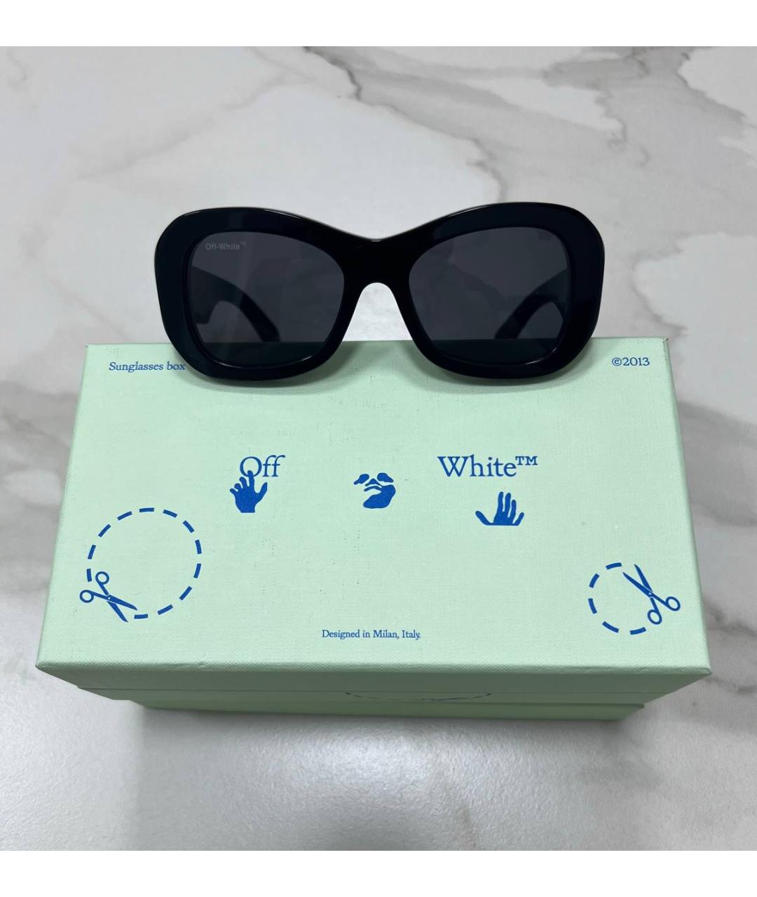 OFF-WHITE Черные пластиковые солнцезащитные очки, фото 6