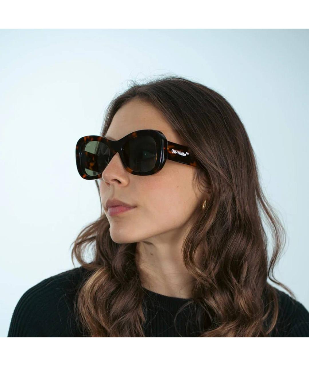 OFF-WHITE Черные пластиковые солнцезащитные очки, фото 5