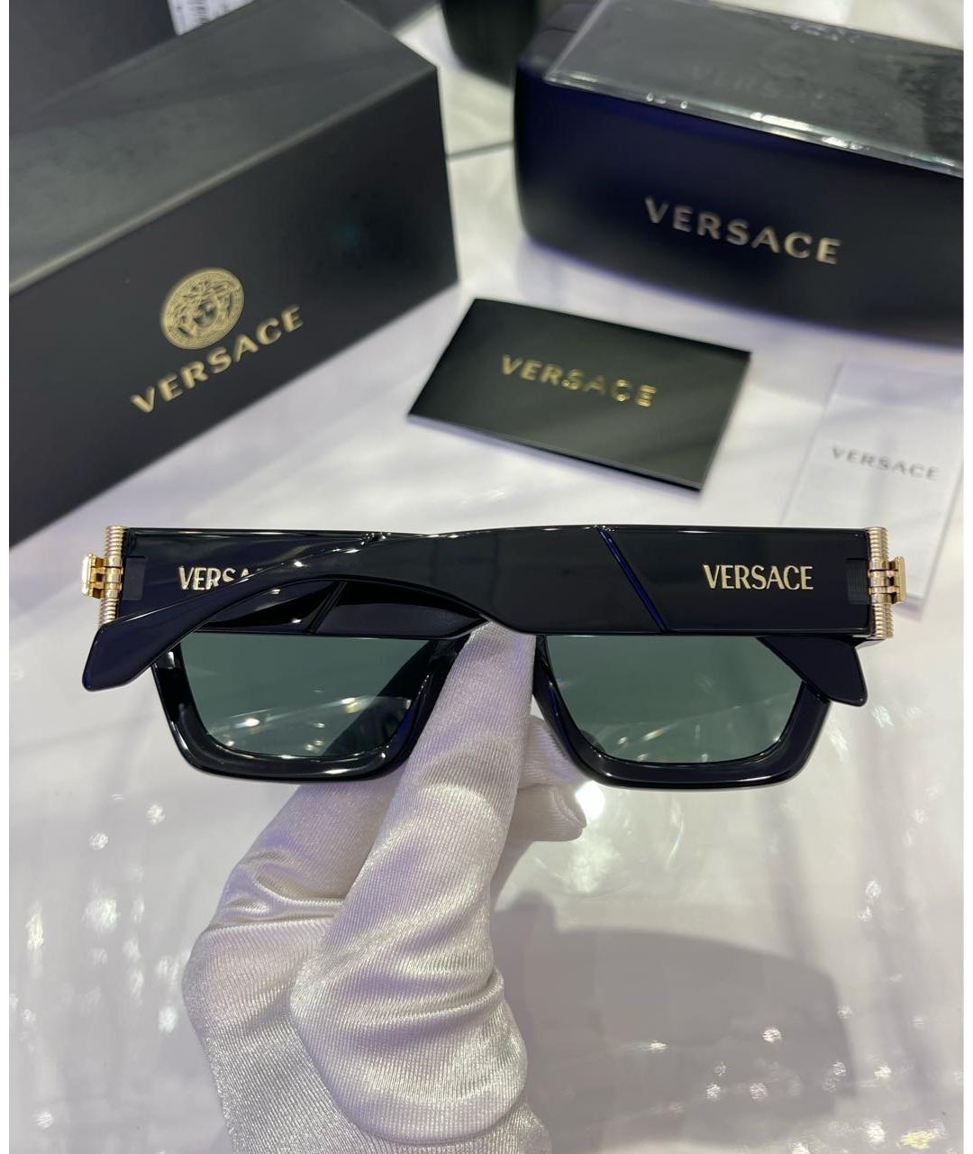 VERSACE Черные пластиковые солнцезащитные очки, фото 5