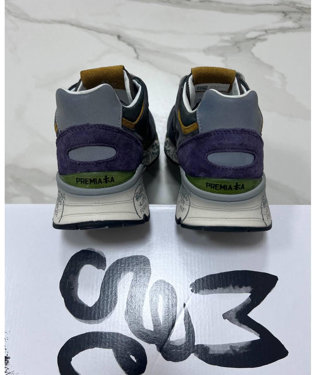 PREMIATA Серые кожаные низкие кроссовки / кеды, фото 5