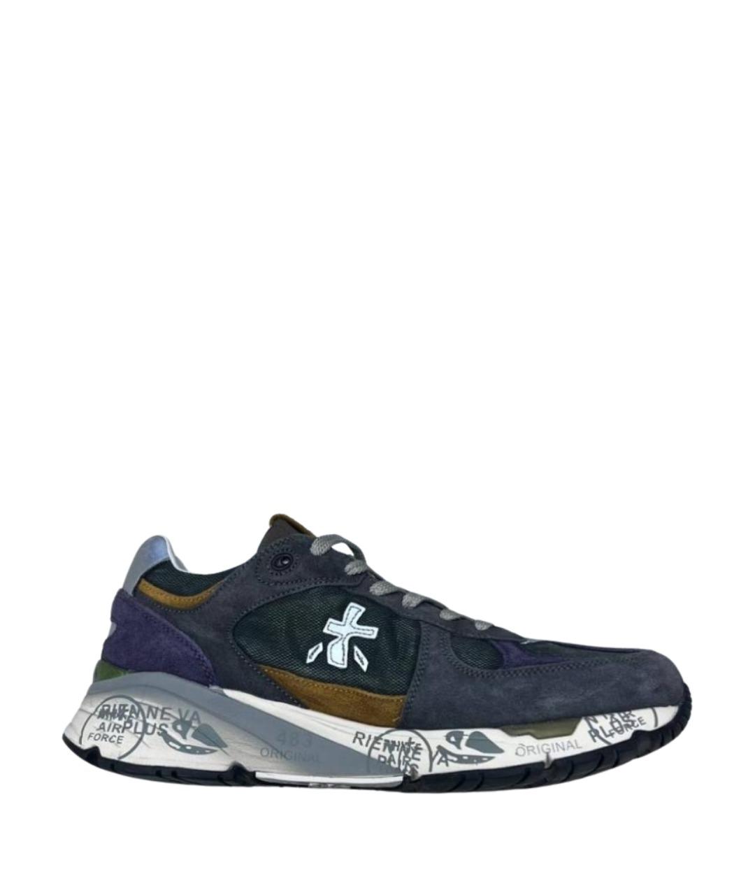 PREMIATA Серые кожаные низкие кроссовки / кеды, фото 1